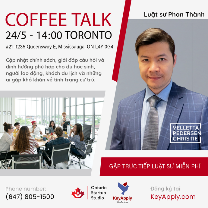 Thư mời tham dự Coffee Talk cùng Tiến sĩ - Luật sư Phan Thành tại Mississauga