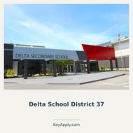 Delta School District 37 – KeyApply.com. Real photograph. Source: https://caps-i.ca/wp-content/uploads/2018/11/Delta-Secondary-School-scaled.jpg; cropped and composed.