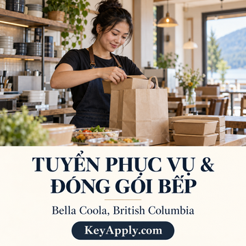 Tuyển phục vụ kiêm đóng gói bếp – Bella Coola, BC | Ảnh minh họa | KeyApply.com