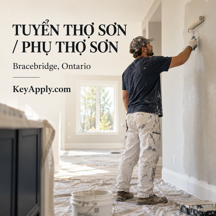 Tuyển thợ sơn / phụ thợ sơn – Bracebridge, Ontario