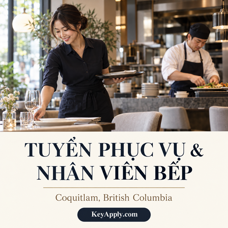 Tuyển phục vụ và nhân viên bếp – Coquitlam, BC