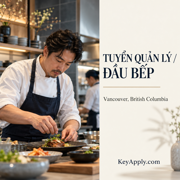 Tuyển quản lý nhà hàng hoặc Chef – Vancouver, BC