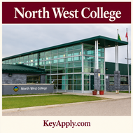 North West College — poster vuông KeyApply.com, ảnh campus thật