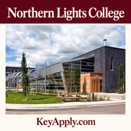 Northern Lights College — poster vuông KeyApply.com, ảnh campus thật