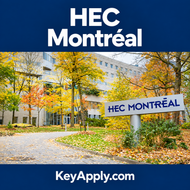 HEC Montréal – KeyApply.com; ảnh campus dựa trên nguồn HEC Montréal. Là où les possibilités se créent (https://edulib.hec.ca/)