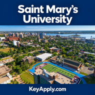 Saint Mary's University – KeyApply.com; ảnh campus dựa trên nguồn Sobey School recognized again for positive impact on Nova Scotia and the Atlantic Region  | SMU News and Events (https://news.smu.ca/news/2023/7/19/sobey-school-recognized-again-for-positive-impact)