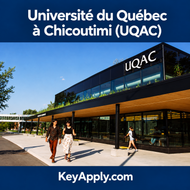 Université du Québec à Chicoutimi (UQAC) – KeyApply.com; ảnh campus dựa trên nguồn S'établir à Saguenay | Saguenay, le coeur de vos ambitions! (https://saguenaycapitale.ca/setablir/)