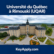 Université du Québec à Rimouski (UQAR) – KeyApply.com; ảnh campus dựa trên nguồn Visite 360 degrés - Université du Québec à Rimouski (https://www.uqar.ca/luniversite/visite-360-degres/)